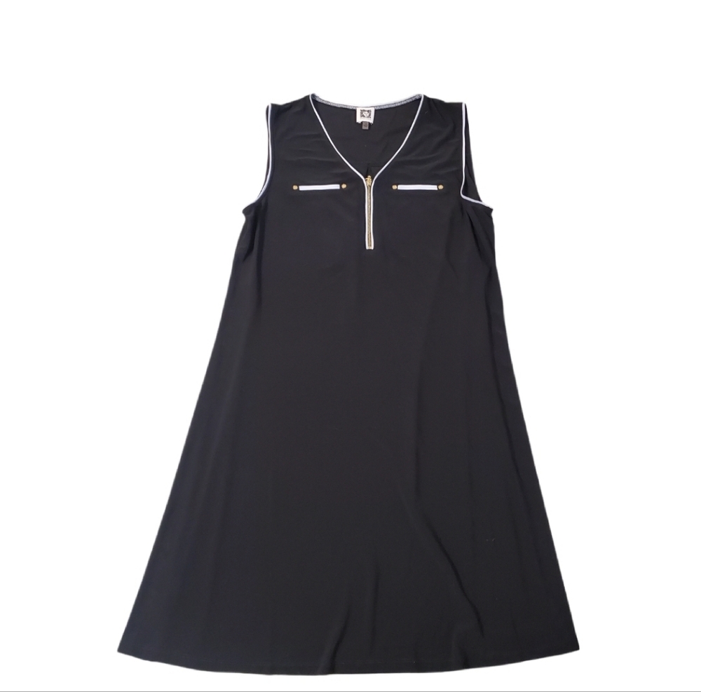 Anne Klein Women's Black A-Line Collar Sporty Sheath‎ Dress Size 10